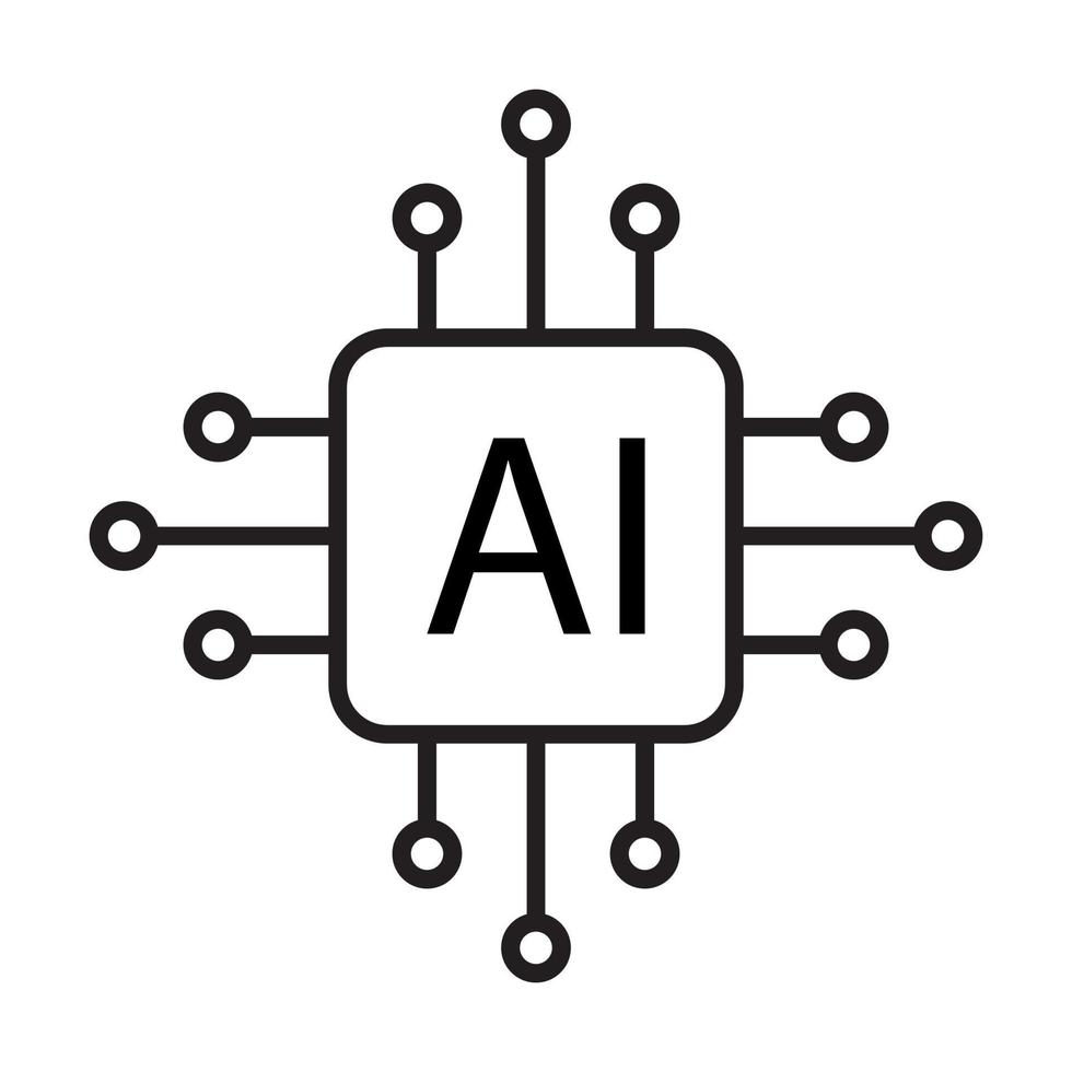 Artificial intelligence AI processor chip vector icon symbol for graphic  design, logo, web site, social media, mobile app, ui illustration 6662139  Vector Art at Vecteezy